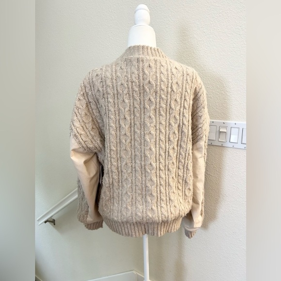 Anthropologie Central Park West Myles Cable-Knit  Sweater full zip XL beige NWT - Picture 7 of 16